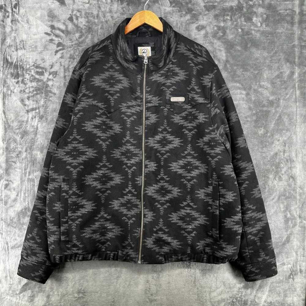 Cinch Concealed Carry Jacket Men's 4XL Black Aztec Wool Blend Cowboy Western EUC - Picture 1 of 16